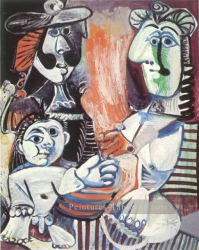  Picasso Tableau - Man Femme et enfant 3 1970 cubisme Pablo Picasso